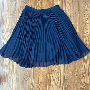 Xscape Navy Pleated Circle Skirt